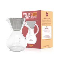Load image into Gallery viewer, Yama Coffee Drip Pot w/ Glass Handle & Filter Cone - 20oz