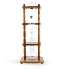 Load image into Gallery viewer, Yama 6-8 Cup Cold Brew Tower Curved Brown Wood Frame (32oz)