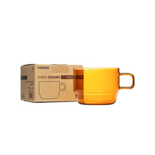 Load image into Gallery viewer, Hario Stackable Glass Mug - Amber (10oz/300ml)
