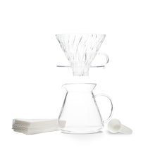 Load image into Gallery viewer, Hario V60 02 Simply Glass Pour Over Coffee Kit
