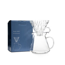 Load image into Gallery viewer, Hario V60 02 Simply Glass Pour Over Coffee Kit
