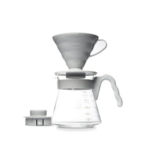 Load image into Gallery viewer, Hario V60 02 Plastic Pour Over Coffee Starter Kit - Pale Gray
