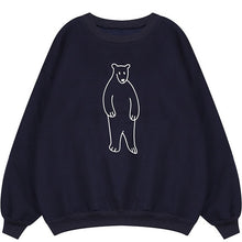 Load image into Gallery viewer, H&amp;H Winter Polar Bear Oversized Women&#39;s Fleece Sweatshirt
